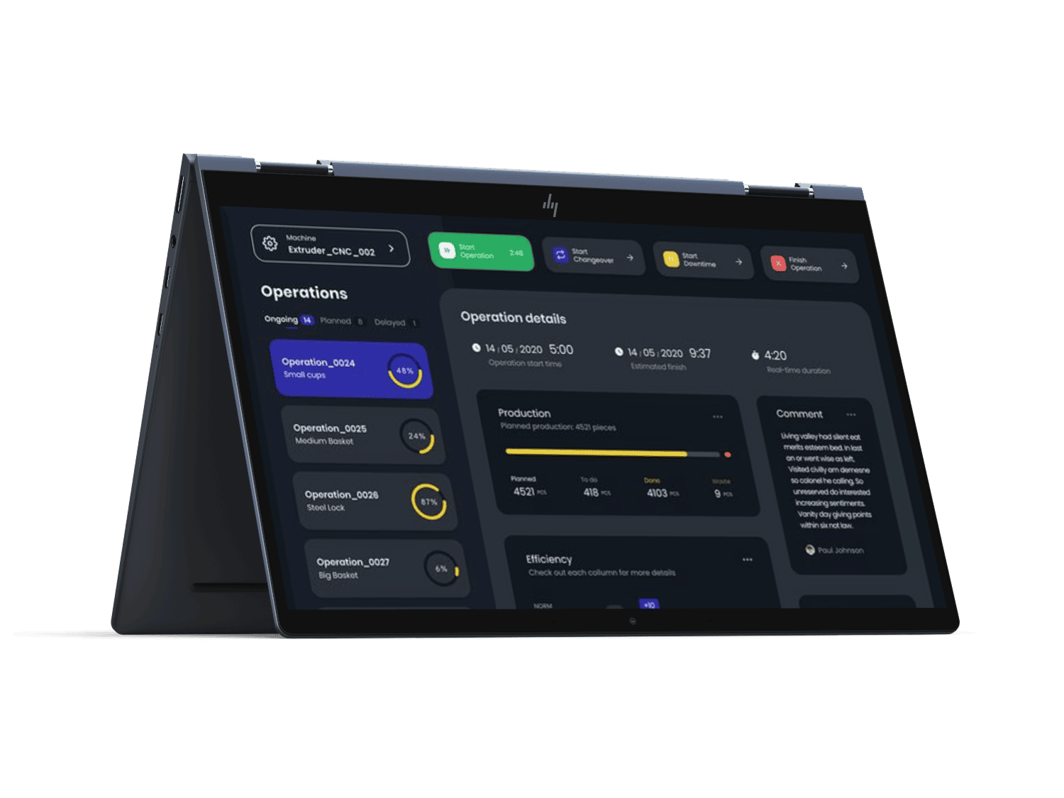 User-friendly ERP dashboard interface on laptop