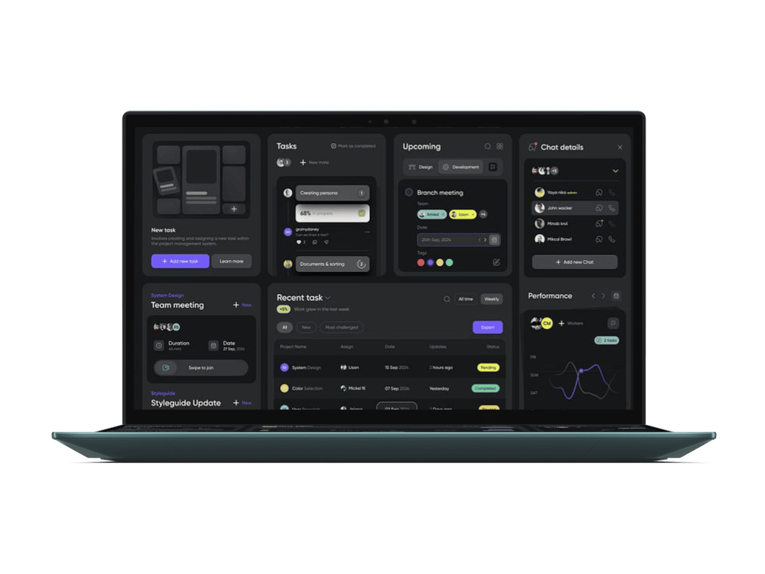 Modern CRM dashboard interface for managing custome